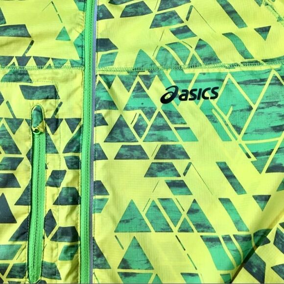 Asics lightweight jacket, yellow/green print, XS - Picture 2 of 7